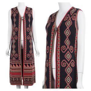 COUNTY CLOTHING COMPANY Women Duster M Southwest Wool Blend Long Sweater Vest